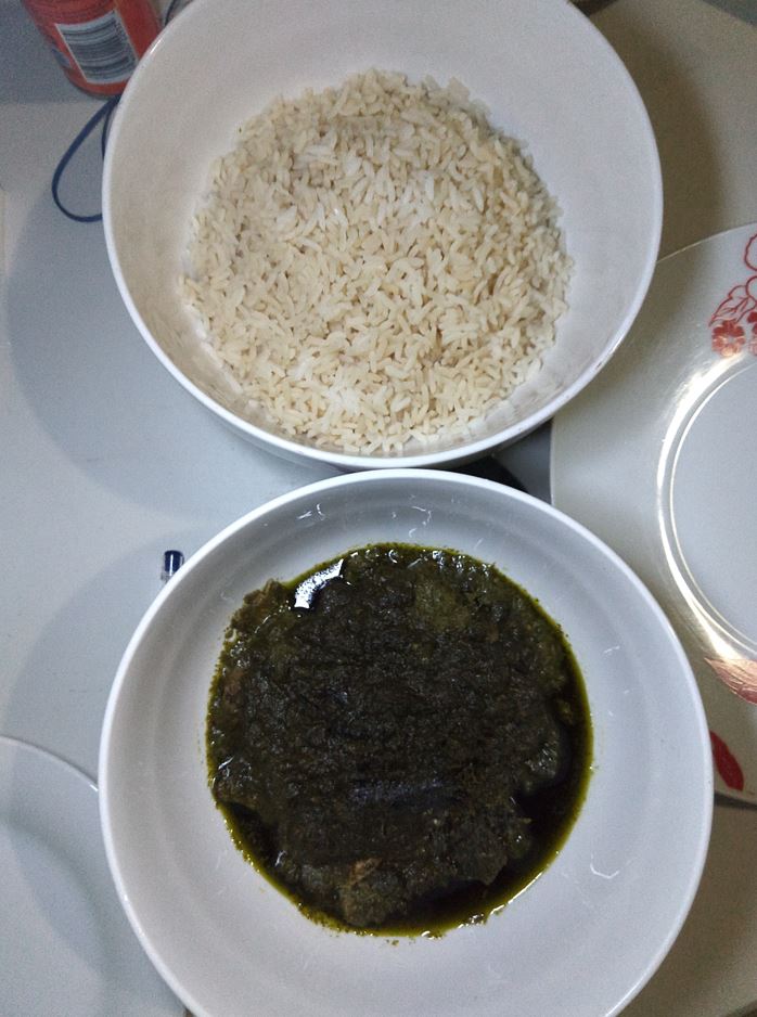 cassava leaf and rice